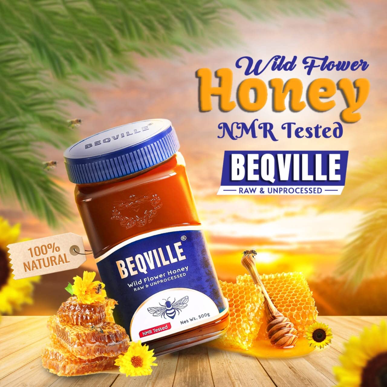 Beqville NMR Tested Organic 100% Raw & Natural Forest Honey - 500gm Glass Jar